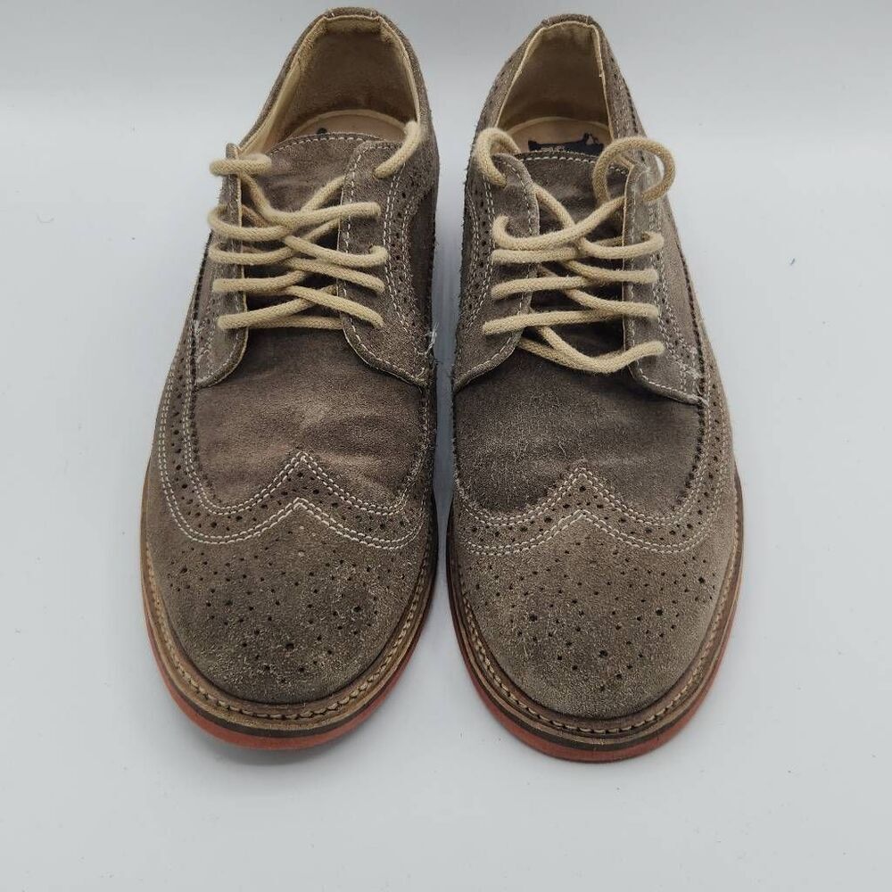 1901 Wingtip Oxford Shoes Mens 9 Tannish Gray Leather City Business Casual